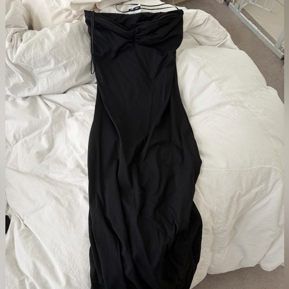 Sky to Moon Strapless Black Maxi Dress